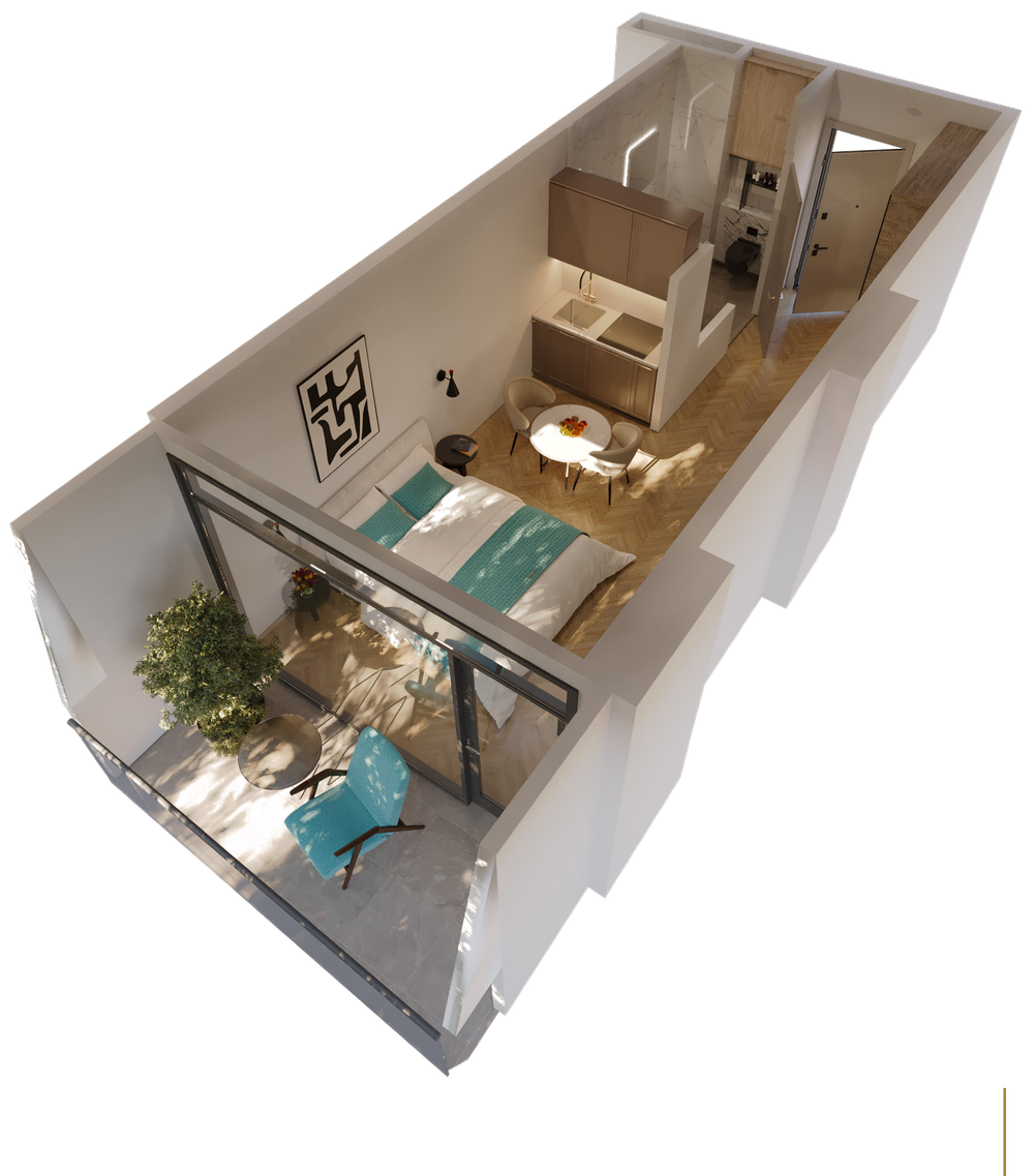 Grundriss Studio, 32,2 m²