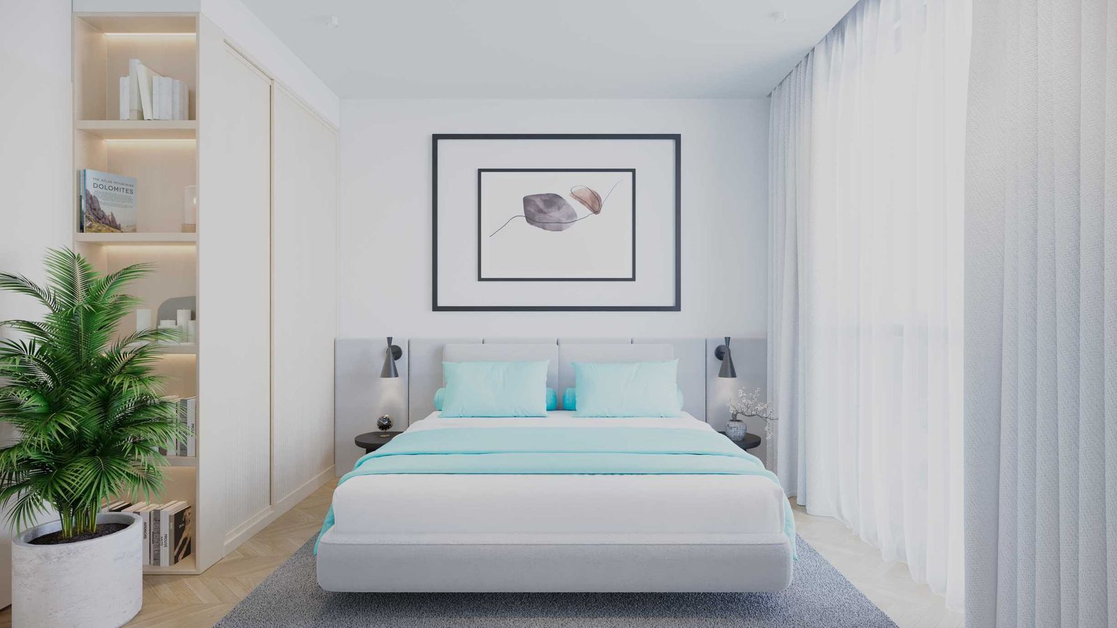 Schlafzimmer eines Apartments