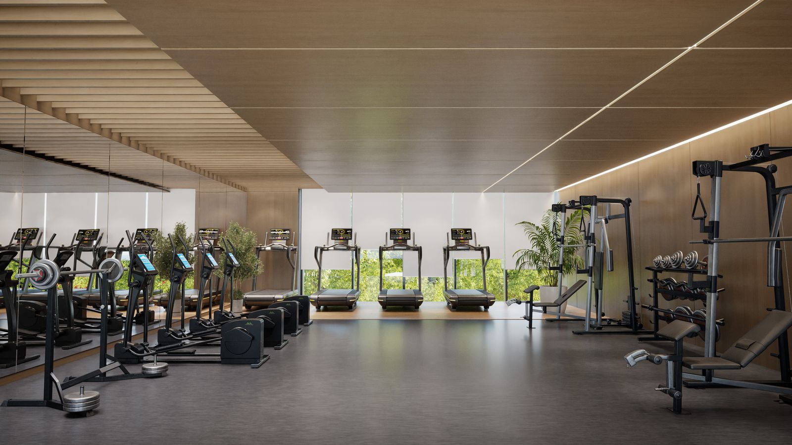 Fitnessstudio mit Panoramafenster
